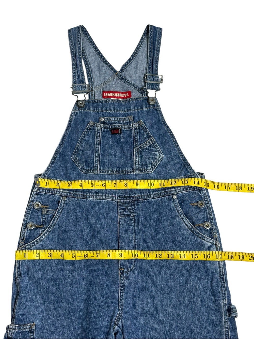 Vintage 90s UNIONBAY Denim Overalls Carpenter Baggy Y2K Grunge Blue Fits Small - Picture 4 of 7